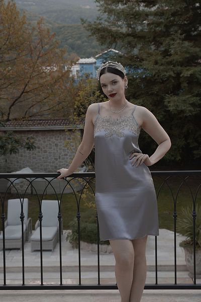 Mita Concept ΓΚΡΙ ΣΑΤΕΝ ΝΟΚΤΕΡΙΝΗ ΦΡΑΝΣΙΚΗ ΔΑΝΤΕΛΑ