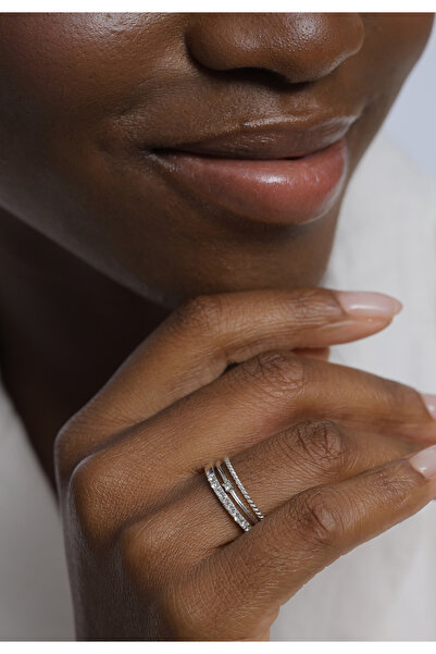 ELLI Dámský prsten Stack, elegantní slavnostní vrstvený vzhled s krystaly ze sterlingového stříbra 925