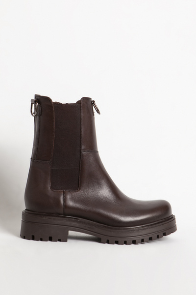 Dericlub Brown Chelsea Boots - Thick Sole, Flexible Band, Genuine Leather BR 66298