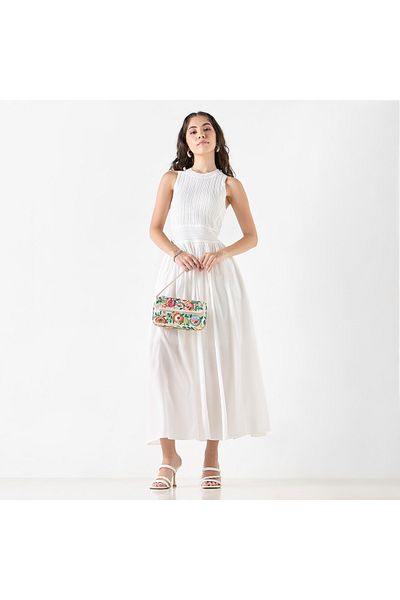 2Xtremz Textured Sleeveless A-line Dress with Round Neck