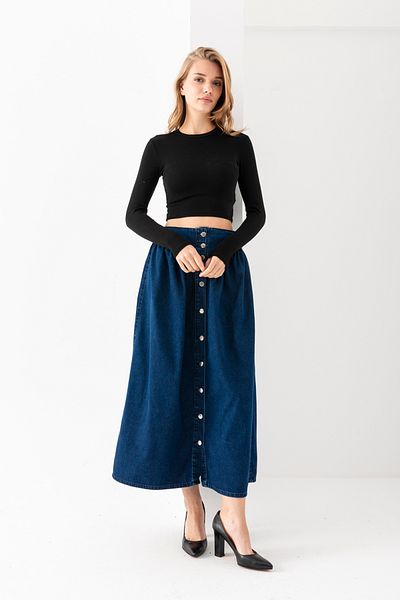 TUBA SÖZEN BUTİK Fusta de denim cu nasturi