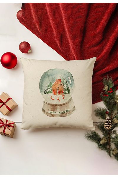 Filamente Christmas Themed Throw Pillow Cover / Christmas - Christmas Cushion Cover (Double-Sided Printed - Hidden Zipper)