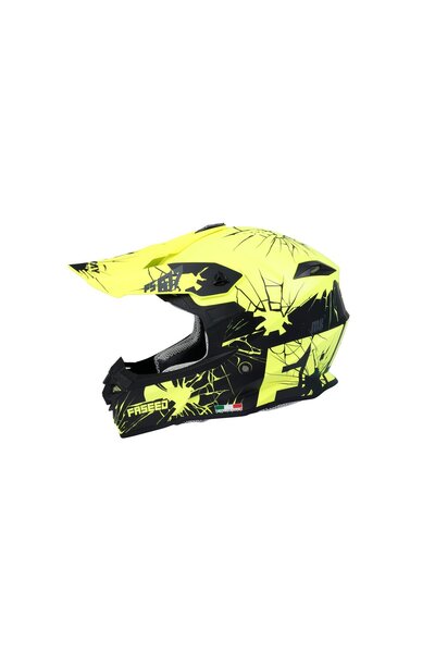 Sway 617 Matt Crack Yellow Black Cross Kask Uyumlu