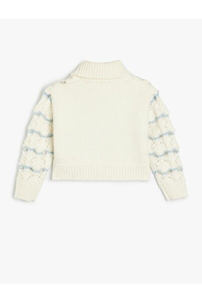 Koton Girl's Sweater Ecru Striped 5Wkg90071At