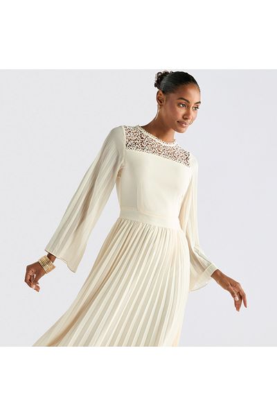 FAV Lace Detail Dress with Flared Sleeves