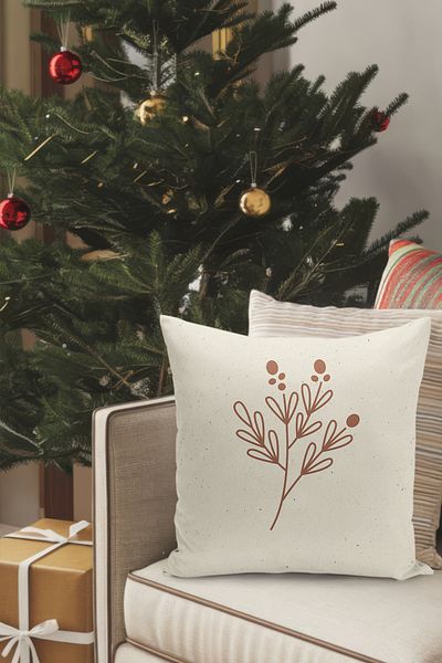 Filamente Christmas Themed Throw Pillow Cover / Christmas - Christmas Cushion Cover (Double-Sided Printed - Hidden Zipper)