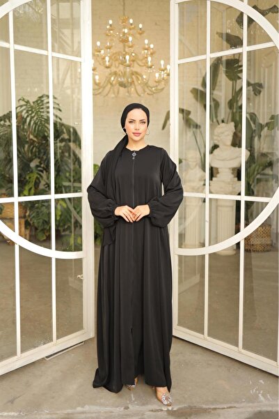 Nissra Ankanoor Black Side Gathered Loose Ferace Anka 255039