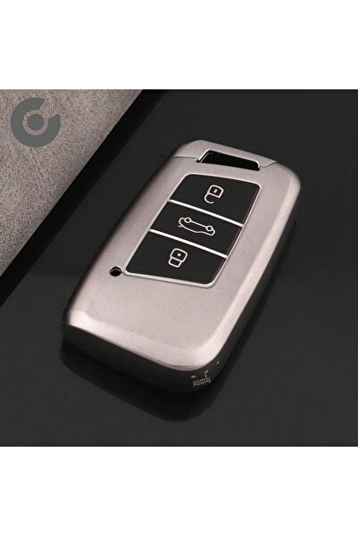 Alazpay Husă pentru chei Volkswagen Passat Golf Arteon Tiguan Tpu Titan Gri (1 BUC - FĂRĂ SUNET)