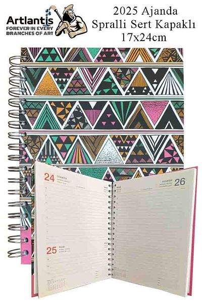 Liz 2025 Agenda Spral Hard Cover 1 Piece 17X24 cm Ring Binder Agenda 2025 Ruled Agenda Daily Planner Te