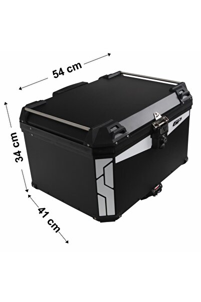 GP KOMPOZİT Universal 75 lt Alüminyum Motosiklet Çantası Siyah