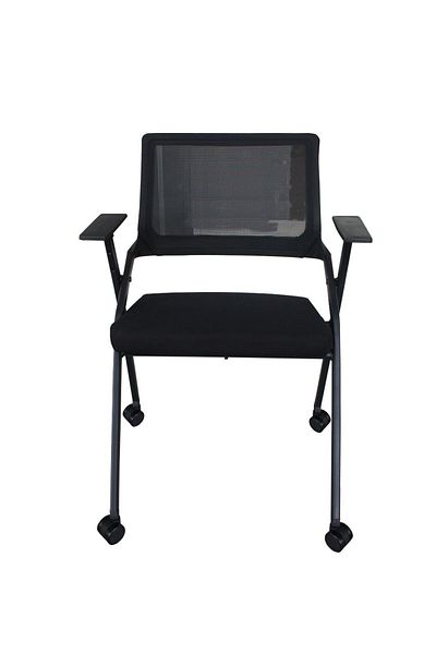 Mahmayi SL 632L Folding Chair with Wheels for Home, Study Chair Can Withstand upto 150kg - Black
