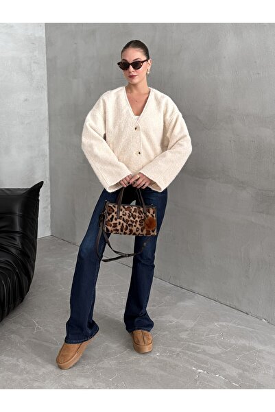 Laluvia Μπουφάν σε μπεζ λιωμένο μαλλί