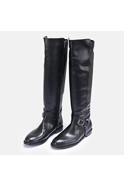 37Numara BÜYÜK NUMARA KADIN ÇİZME 41-42-43-44 SİYAH STREÇ