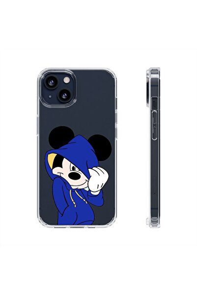 izzytech غلاف هاتف آيفون 15 برو ماكس مطبوع شفاف منقوش عليه غطاء هاتف متين وشفاف