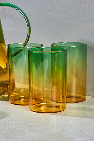 Perotti Savio Transparent Color 7 Piece Glass and Jug Set