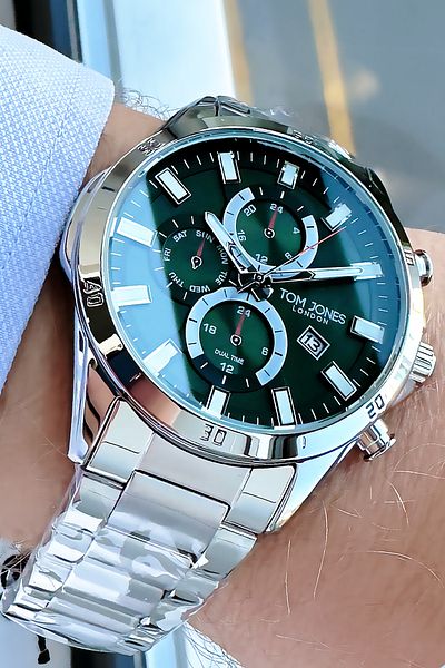 Tom Jones Men's Wristwatch 3 Atm Waterproof Silver Color Steel Cord Gnc4607c2
