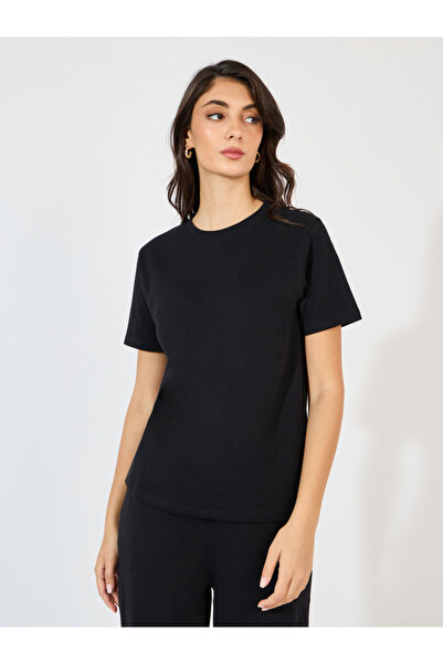 Styli Short Sleeve Crew Neck T-Shirt And Wide Leg Joggers Co-Ord Set