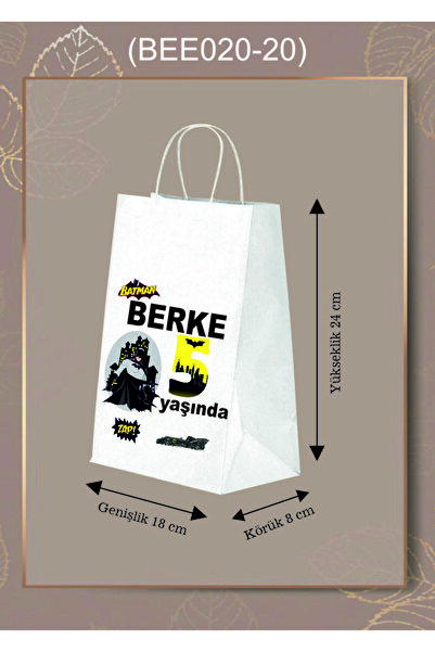 AMBALAJDÜNYAM 25 Adet Batman Görselli Doğum Günü Çantası / Poşeti (18*8*24)