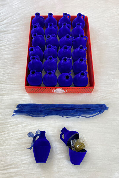 ZEYMERADE Saks Mavi Testi Kına, Hediyelik 24 Adet, Söz Nişan Nikah Düğün Brid...