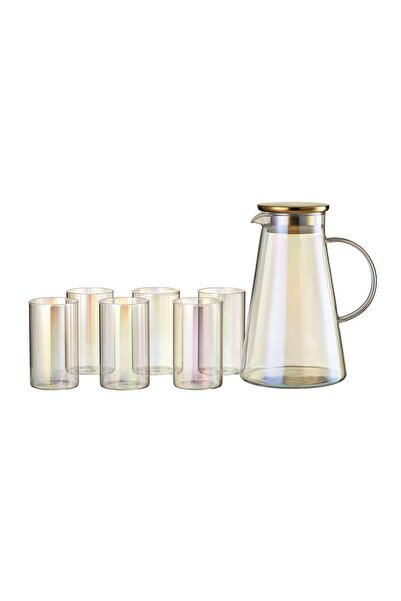 Perotti Savio Transparent Luster 7 Piece Glass and Jug Set