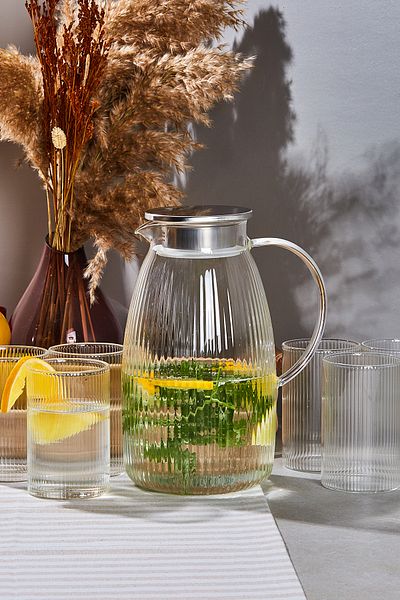 Perotti Savio Stripe 7 Piece Glass and Jug Set