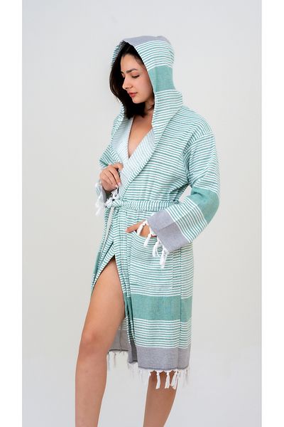 EMİLLİE Mi̇ra Towel Pectemal Bathrobe Unisex - 100% Cotton