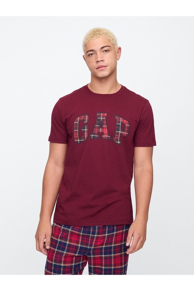 GAP Erkek Bordo Everyday Soft Gap Logo T-Shirt