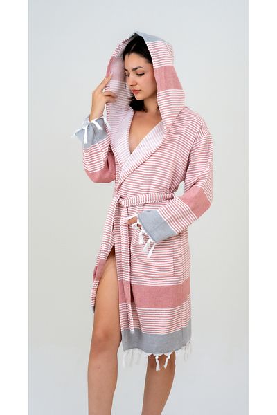 EMİLLİE Mi̇ra Towel Pectemal Bathrobe Unisex - 100% Cotton