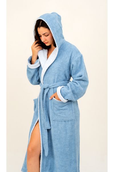 EMİLLİE - 100% BUMBAC - HALAT DE BAIE UNISEX BELLA CURLY (DUBĂ CULOARE)