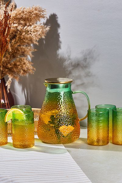 Perotti Savio Color 7 Piece Glass and Jug Set