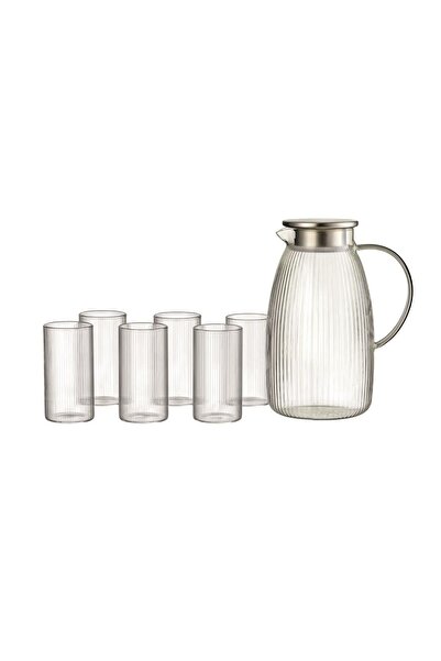 Perotti Savio Stripe 7 Piece Glass and Jug Set