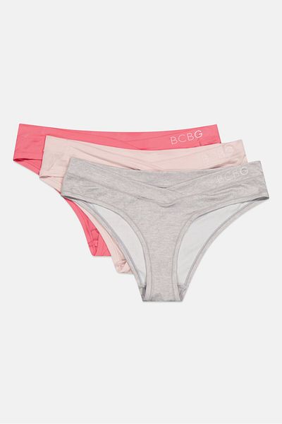Bcbgeneration Women 3 Pack Pull-on V-waist Panties, Pink