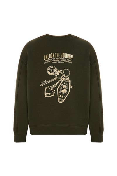 Eazy Co Hanorac gros, negru, unisex, cu gâtul turn, Eazy Unlock the Journey