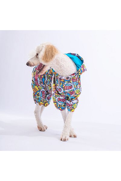 Pawstar Popart Medium and Large Breed Dog Jumpsuit Raincoat Dog Raincoat Dog Suit Dog Outfit