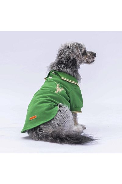 Pawstar Green Cat Dog Polo T-Shirt - Marine Outfit