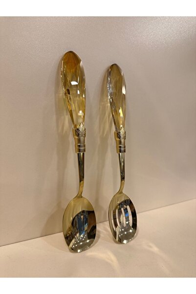 PLUS HOME SALATA 2'Lİ SERVİS SETİ ALTIN KRİSTAL