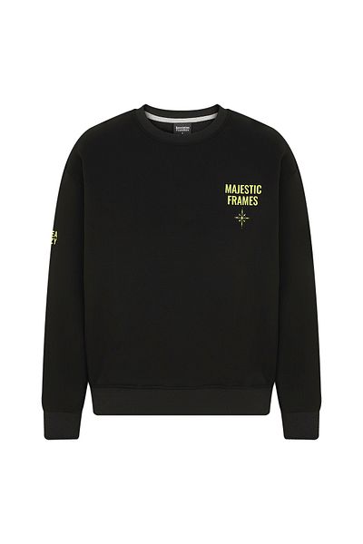 Eazy Co Eazy Majestic Frames - Hanorac gros unisex oversize negru cu decolteu