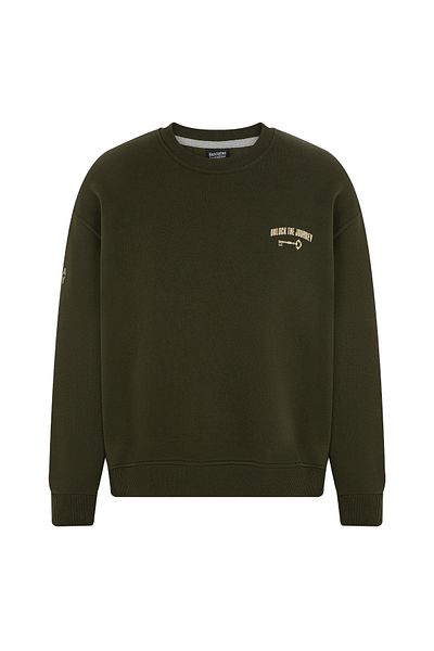 Eazy Co Hanorac gros, negru, unisex, cu gâtul turn, Eazy Unlock the Journey