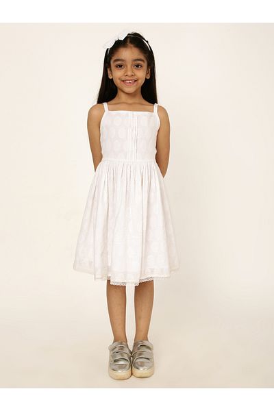 Styli Dobby Sleeveless Dress with Tie Back