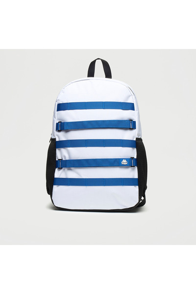 Kappa Stripe Applique Backpack with Adjustable Straps and Zip Closure