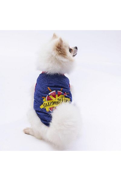 Pawstar Navy Blue Summer Time Cat Dog Sweatshirts - Cat Dog Outfit