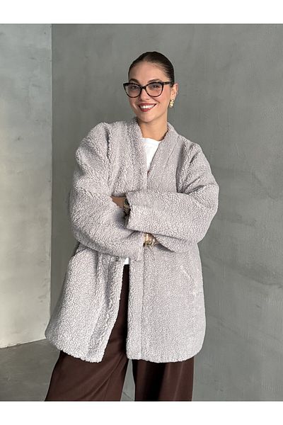 Laluvia Anthracite Lilium Straight Cut Wrap Jacket - 7398