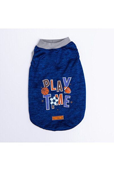 Pawstar Koyu Mavi Sporty Kedi Köpek Tişörtü - Kedi Köpek Kıyafeti