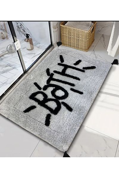 Chilai Home Spazio Smoked 60x100 cm Βαμβακερό χαλάκι μπάνιου με φούντα Bpmk