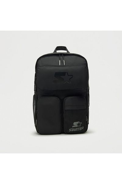 Starter Logo Print Backpack with Adjustable Straps and Zip Closure