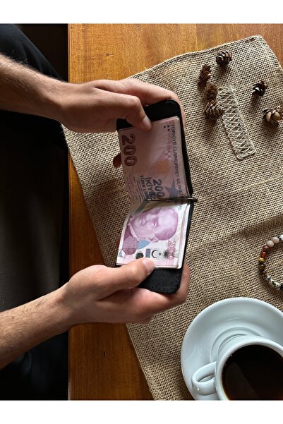 Leather Anatolia Hakiki Deri Para Klipsli Cüzdan, Slim Kartlık Erkek ve Kadın İnce Cüzdan, İnce Pratik Kartlık, İsim Baskısı Yapılır