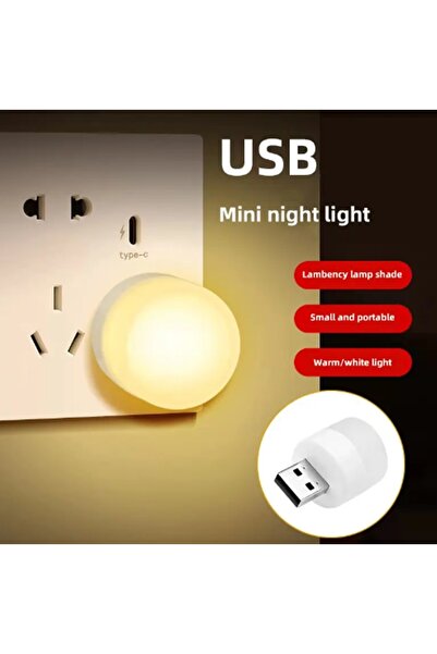 gaman Mini Usb Sarı Led Işık 1W Gece Lambası-Ev-Ofis-Çalışma Masası Lambası Y...