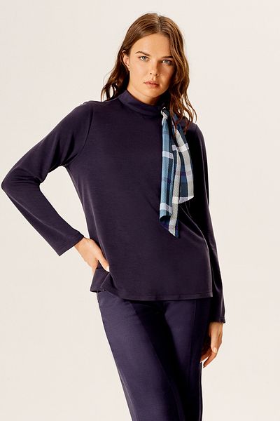 Naramaxx Turtleneck Scarf Combed Cotton Blouse