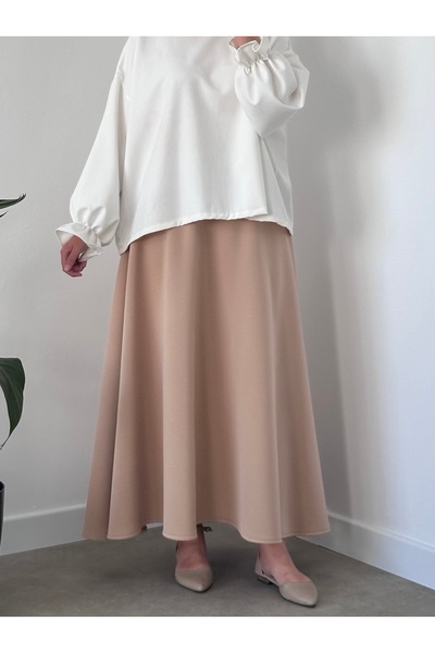 CHUL SCUBA KLOŞ ETEK -BEJ- GENİŞ BEDEN ARALIĞI