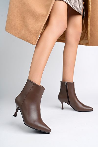 Deripabuc Genuine Leather Brown Women's Leather Boots Dp02-0983